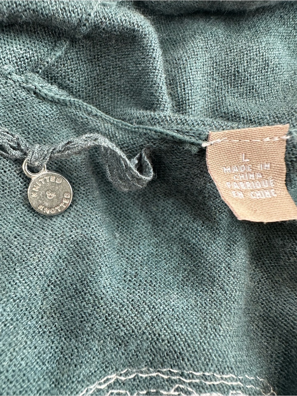 Anthropologie Knitted & Knotted Morning Petals Embroidered Open Cardigan, Large - Picture 7 of 11